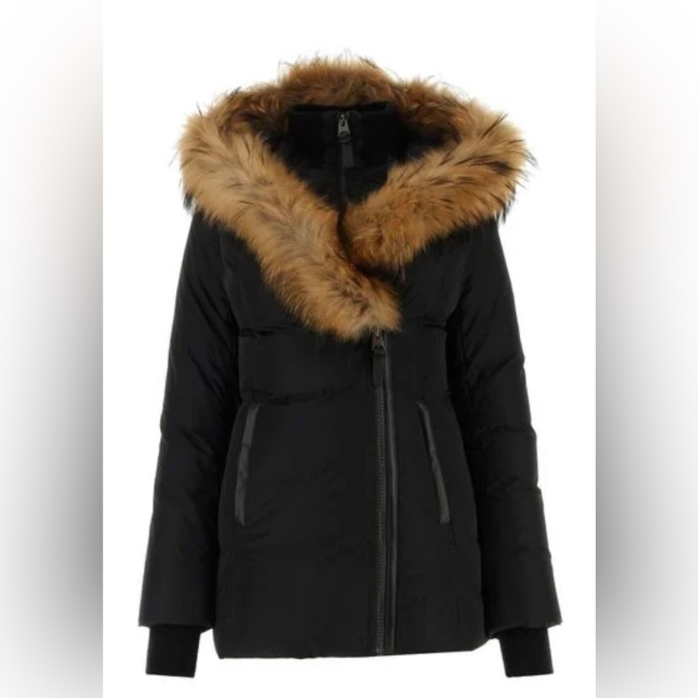 Mackage jacket, black with brown fur, Size M